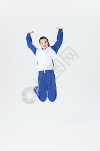 女性青年学生跳跃活力图片