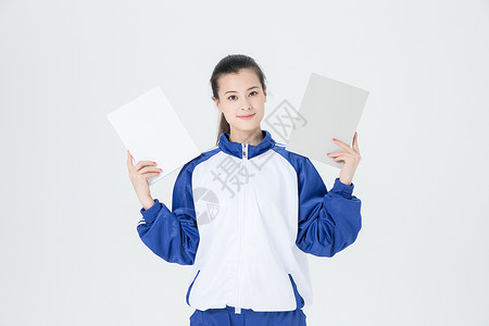 校服女性学生书本学习图片