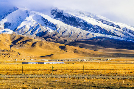 西部雪山新疆喀什帕米尔高原自然风光背景