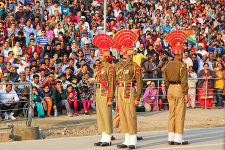 站军姿军人印度士兵降旗仪式背景