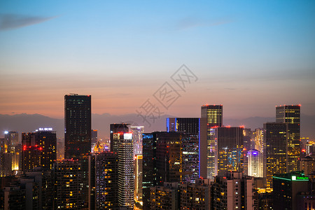 成都市市中心夜景高清图片