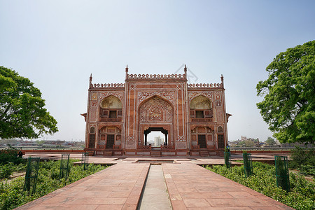 印度阿格拉地标小泰姬陵建筑背景