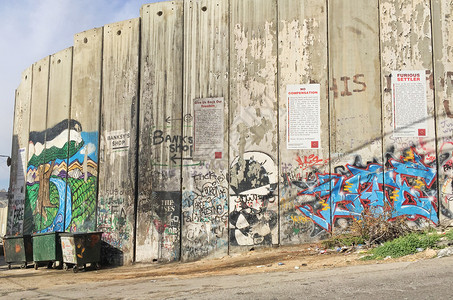 以色列巴勒斯坦隔离墙高清图片