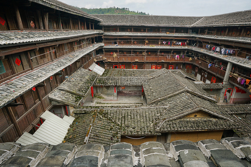 福建永定土楼细节图图片