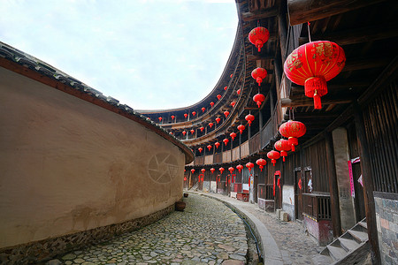 福建永定土楼细节图背景