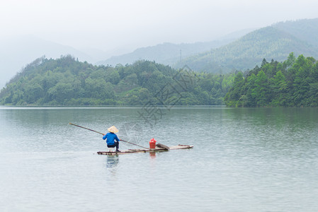 池州安徽石台秋浦河风光钓鱼垂钓背景