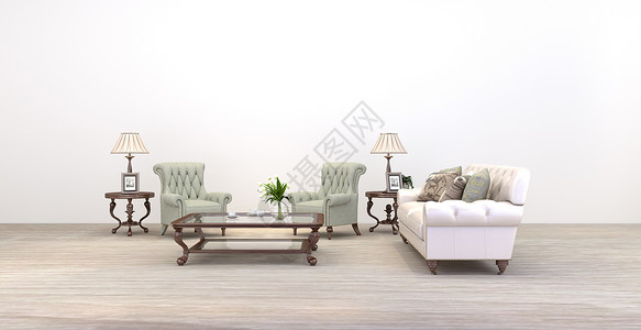 美式家装效果图欧式客厅背景设计图片
