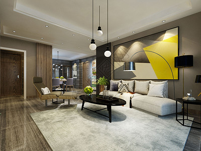 家具涂料现代客厅空间设计图片