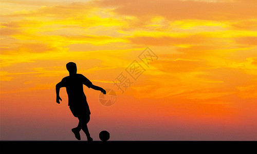 足球运动剪影背景图片