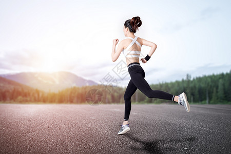 瑜伽运动动作摄影跑步设计图片