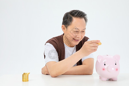 钱与健康素材老年人投资理财背景
