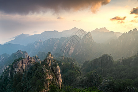 黄山石猴观海夏高清图片素材