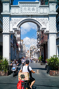 海南骑楼老街海口老街背景