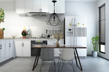 黑色简单背景厨房空间设计设计图片