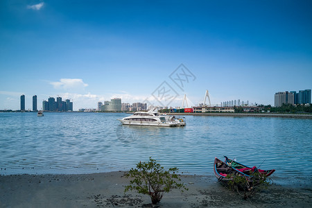 海边海南风光海口城市风光背景