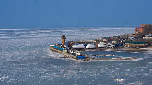 海参崴冰湖结冰斯托克高清图片