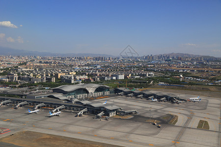 乌鲁木齐机场鸟瞰旅游高清图片素材