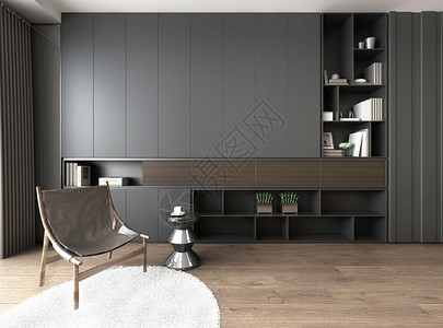 黑色简单背景现代简约室内家居设计图片