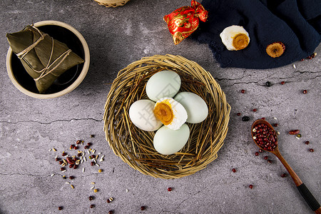 煎鸡蛋粽子风味端午节鸭蛋背景