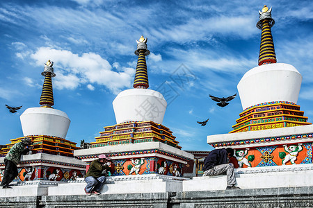 藏族风景大美青海-塔尔寺背景