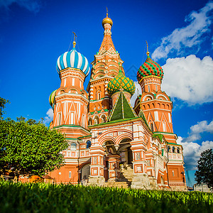 俄罗斯东正教教堂俄罗斯莫斯科圣瓦西里大教堂背景