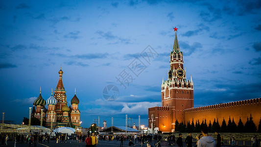 俄罗斯风情园俄罗斯莫斯科红场背景