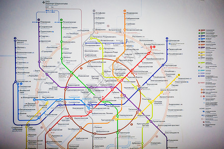 俄罗斯莫斯科轨道交通运行图高清图片