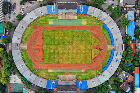 俯瞰武汉新华路足球场背景图片