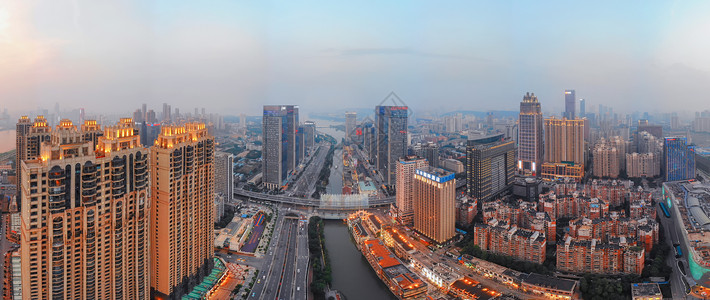 繁华街俯瞰武汉楚河汉街全景长片背景