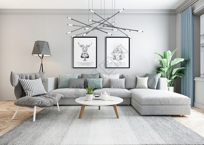 软沙发欧式简约室内家居设计图片