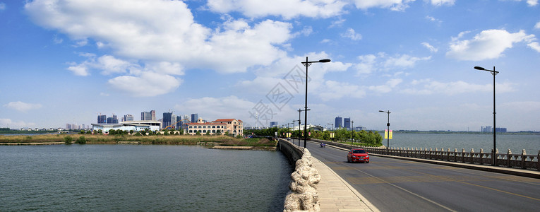 常熟昆承湖海星岛状元桥背景图片