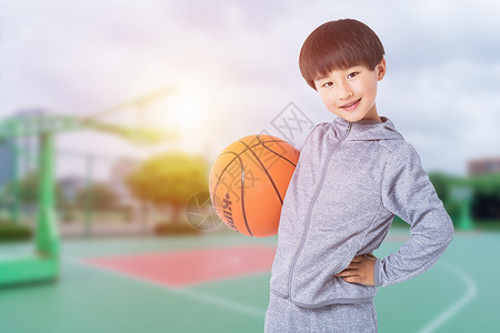 儿童健身打篮球的孩子高清图片
