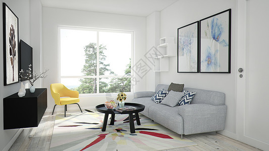 现代客厅沙发组合效果图室内效果图高清图片素材