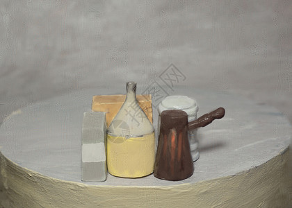 陶罐静物背景图片