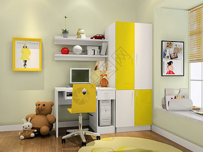 儿童家具凳子儿童卧室效果设计图片
