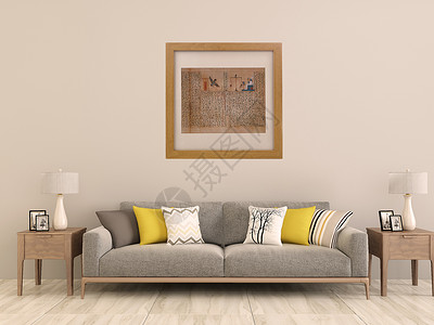 客厅沙发背景墙装饰画现代风格温馨客厅效果图设计图片