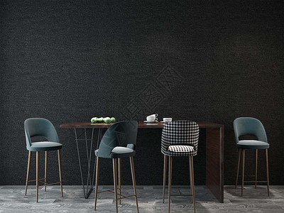 黑色家具椅子组合设计图片