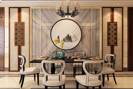 中式饭餐中式空间背景设计图片