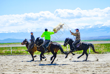 东方文化园哈萨克族叼羊背景