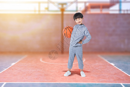小孩打篮球室外篮球高清图片素材