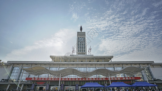湖南市风景长沙火车站背景