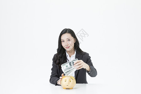商务女性金融理财背景图片