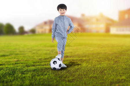 儿童户外足球背景图片