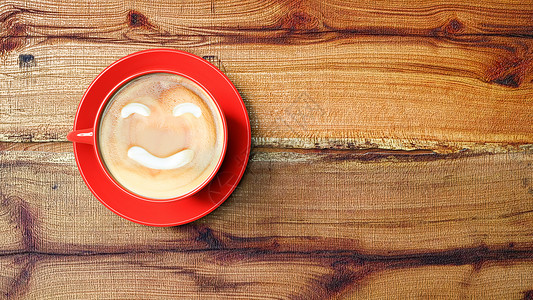 创意盘子咖啡笑脸设计图片