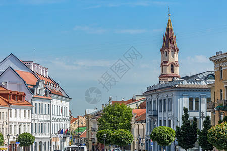 欧洲历史文化名城维尔纽斯城市风光城市建筑高清图片素材