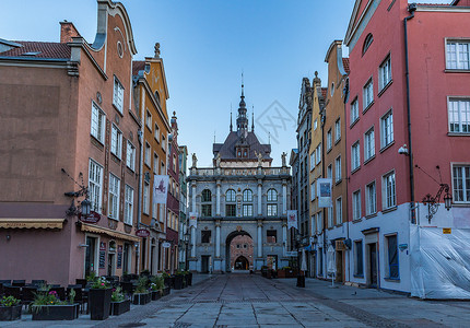欧洲历史文化名城格但斯克城市风光背景图片