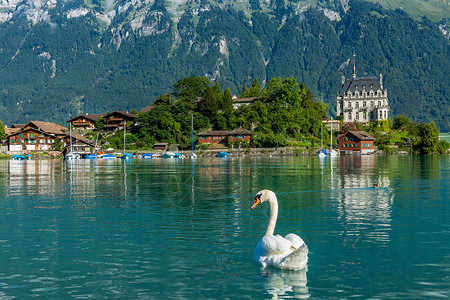 自然湖光山色湖光山色瑞士自然风光背景