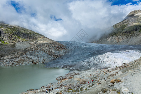 瑞士高上的冰川高清图片