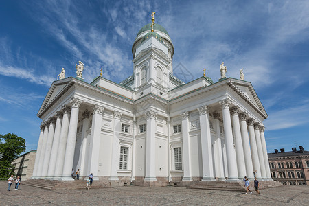 赫尔辛基著名的白色大教堂高清图片