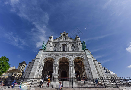 法国巴黎著名旅游景点圣心大教堂历史高清图片素材